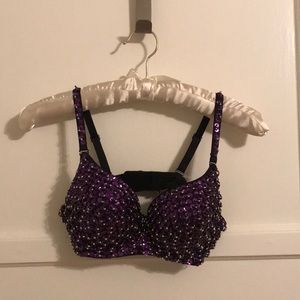 Purple disco bra